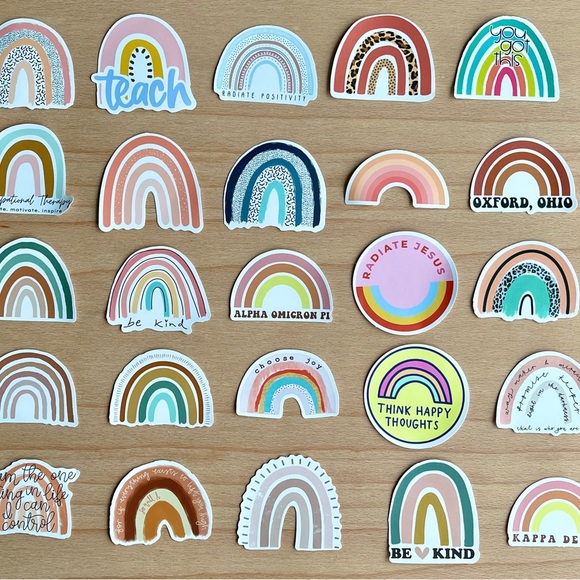 Pack of 51 Cute Boho Rainbow Aesthetic Vsco Stickers - Picture 7 of 8